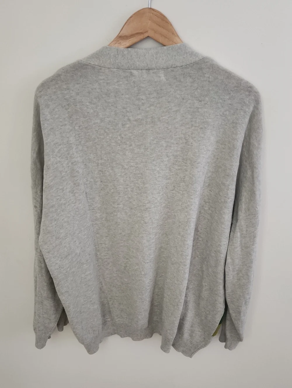 NATURAL LIFE Live Happy Light Gray Color Block Button Down Cardigan Medium